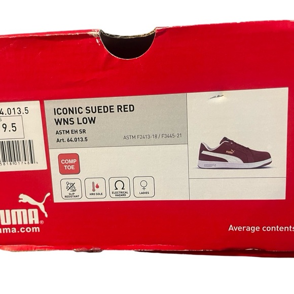 Puma Safety Women's Iconic Low Composite Toe Red White Sz 9.5 NIB - Picture 5 of 10